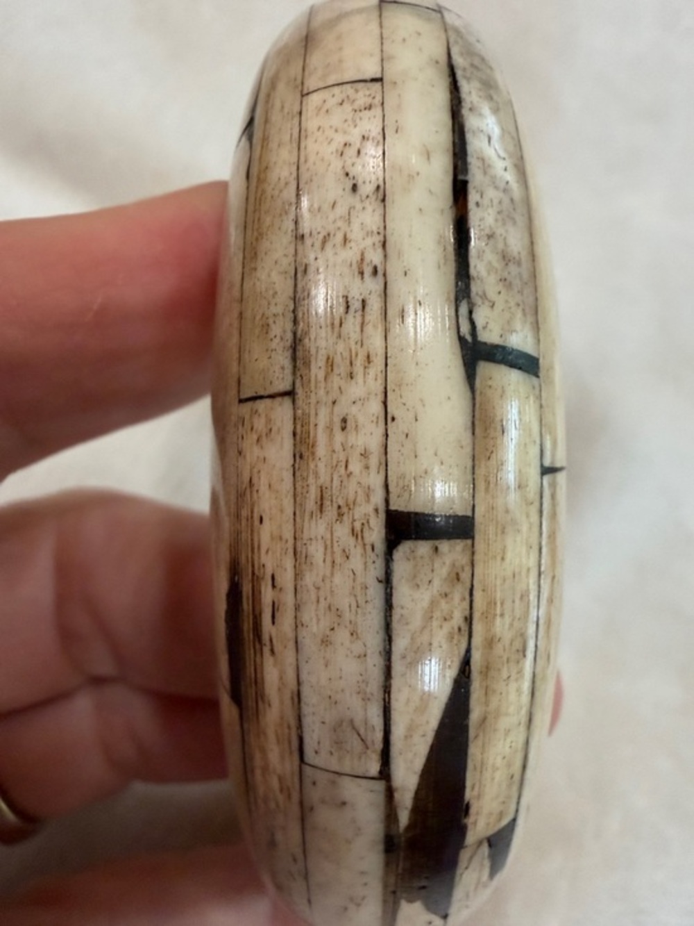 Vintage Bone Inlay Chunky slip on Bangle Bracelet Boho